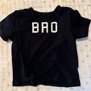 “Bro” baby toddler black shirt top 12-18M